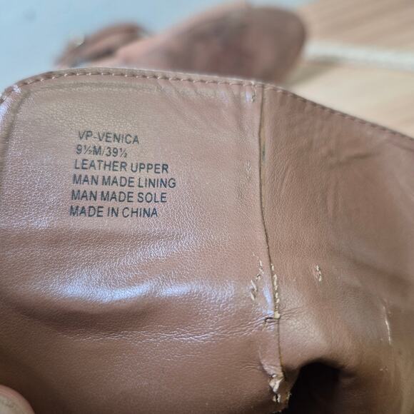 Vince Camuto 9.5‎ Venica Open Toe Heel Bootie Carmel Brown Leather Fall Staple - Picture 12 of 12